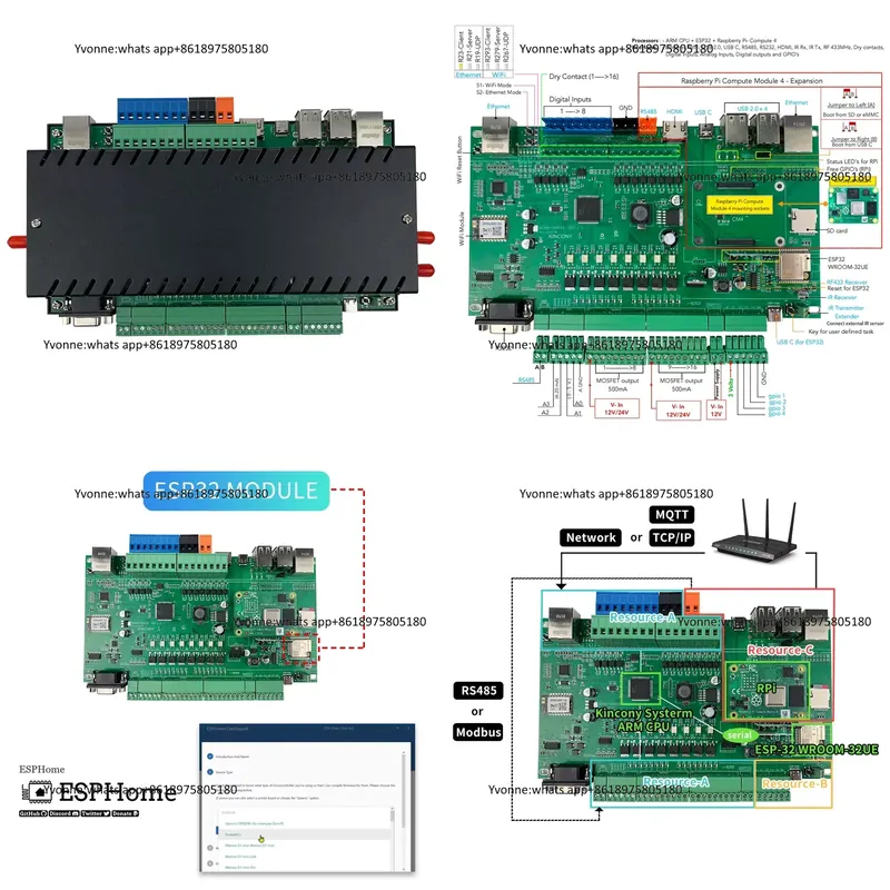 Diy Home Automation Server - KC868-เซิร์ฟเวอร์ อีเธอร์เน็ต ไวไฟ RS232 RS485 RF433MHz