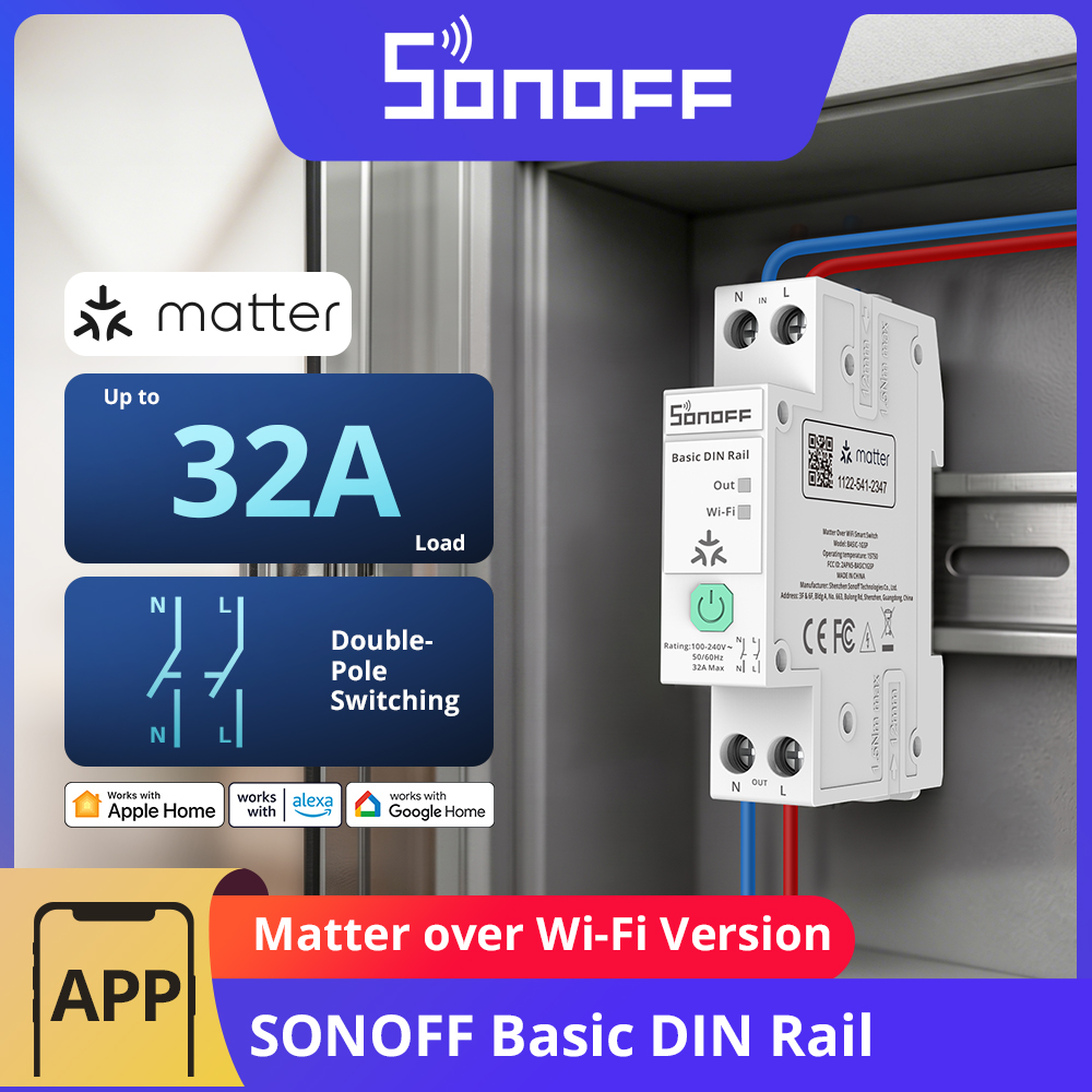 Sonoff Basic Switch - สวิตช์ราง DIN แบบช่องสัญญาณเดียว SONOFF BASIC-1GSP รองรับ