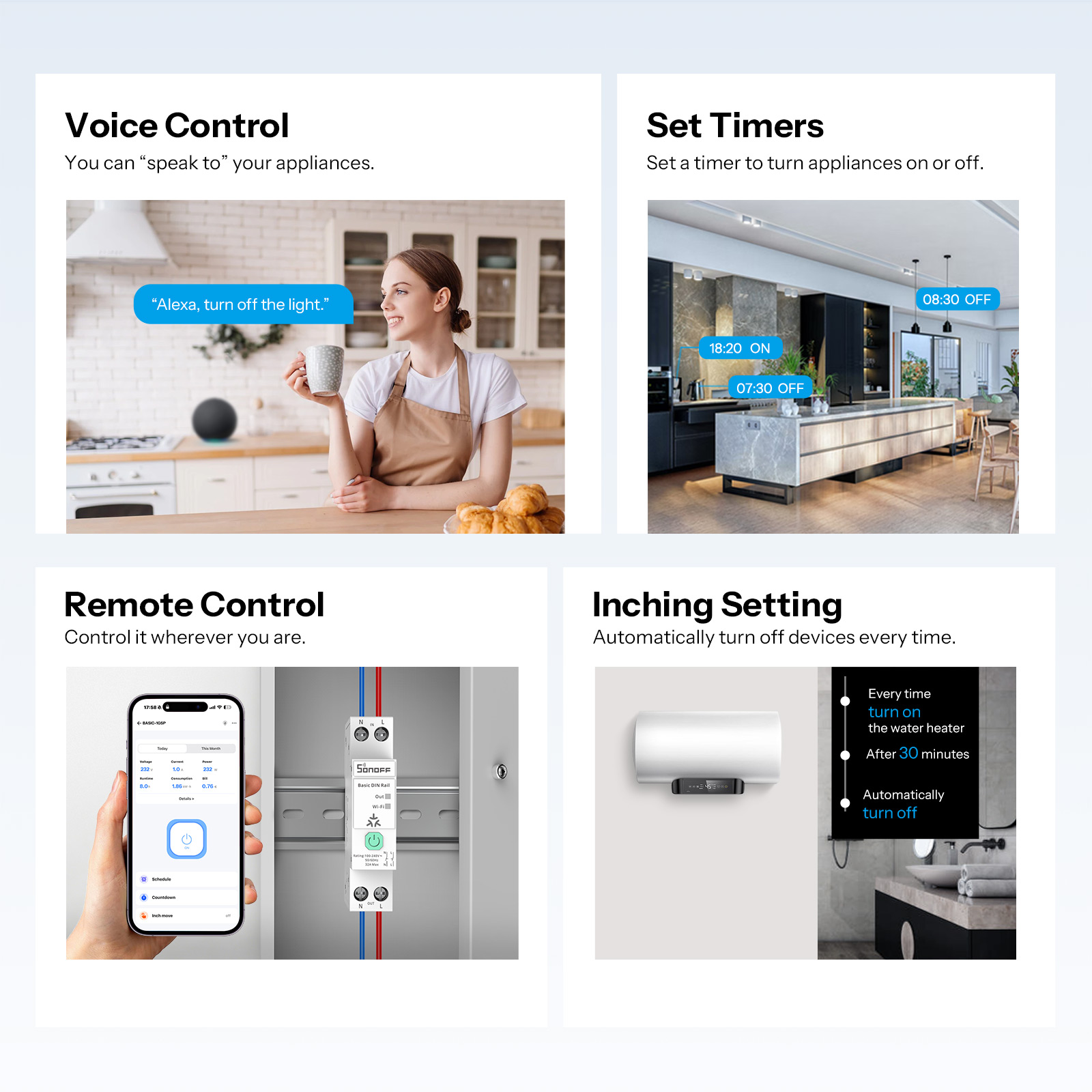 สวิตช์ราง DIN แบบช่องสัญญาณเดี - Sonoff Basic Switch บทวิจารณ์และราคา