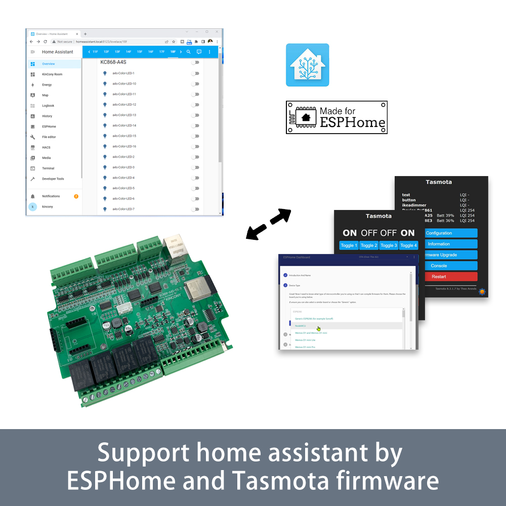 KC868-A4S ESP32 ESPhome Tasmot - Home Automation With Arduino บทวิจารณ์และราคา